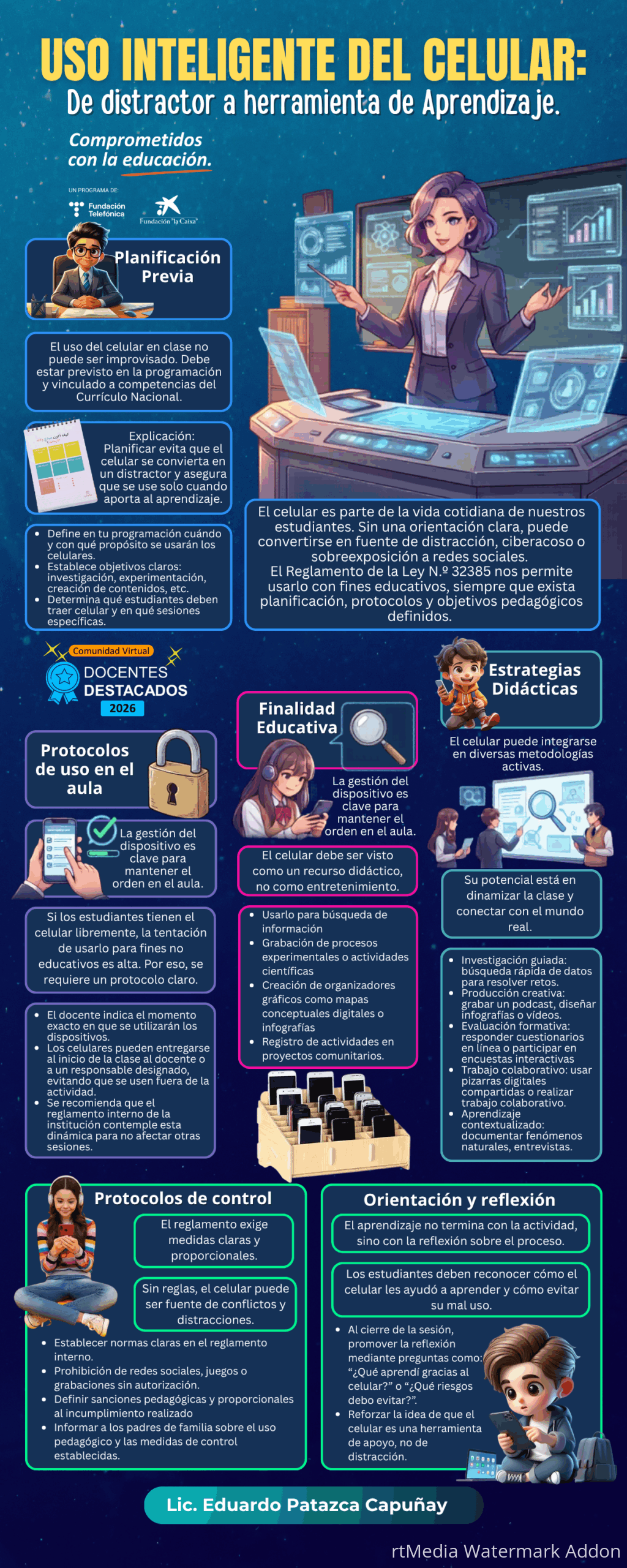 Uso del celular Eduardo Patazca